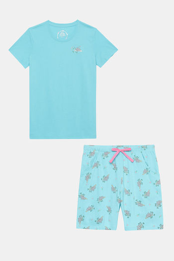 Buy Jockey Girls Cotton Shorts Set Blue Curacao at Rs.799 online